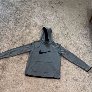 Nike Heather Gray Hoodie with Black Swoosh